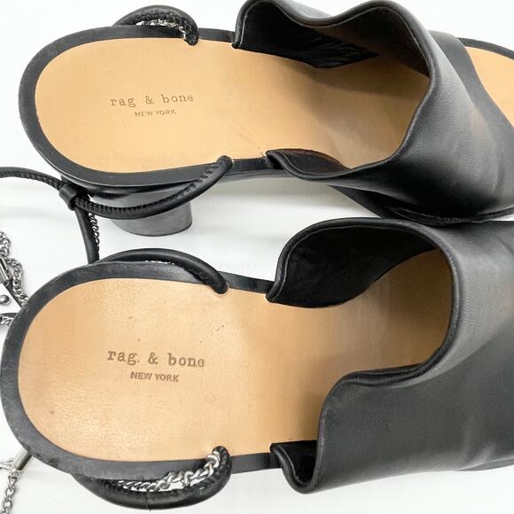 Rag & Bone Womens Nella‎ Size 39 Chain Ankle Strap Edgy Chic Urban Versatile - Picture 6 of 12